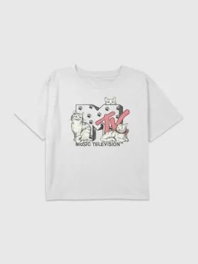 Camiseta corta y holgada con diseño de MTV Cats para niños