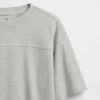 Camiseta de algodón de peso pesado con costuras para niños