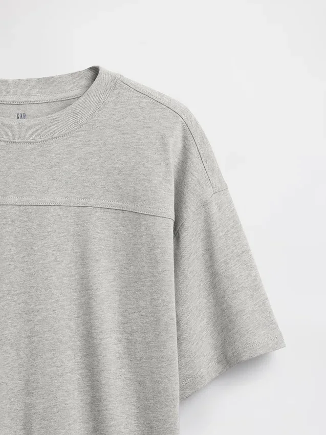 Camiseta de algodón de peso pesado con costuras para niños