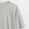 Camiseta de algodón de peso pesado con costuras para niños