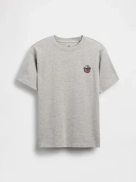 Camiseta de algodón grueso con corte holgado y Gap Logo para niños