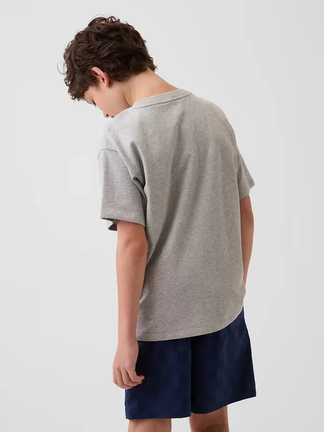 Camiseta de algodón grueso con corte holgado y Gap Logo para niños