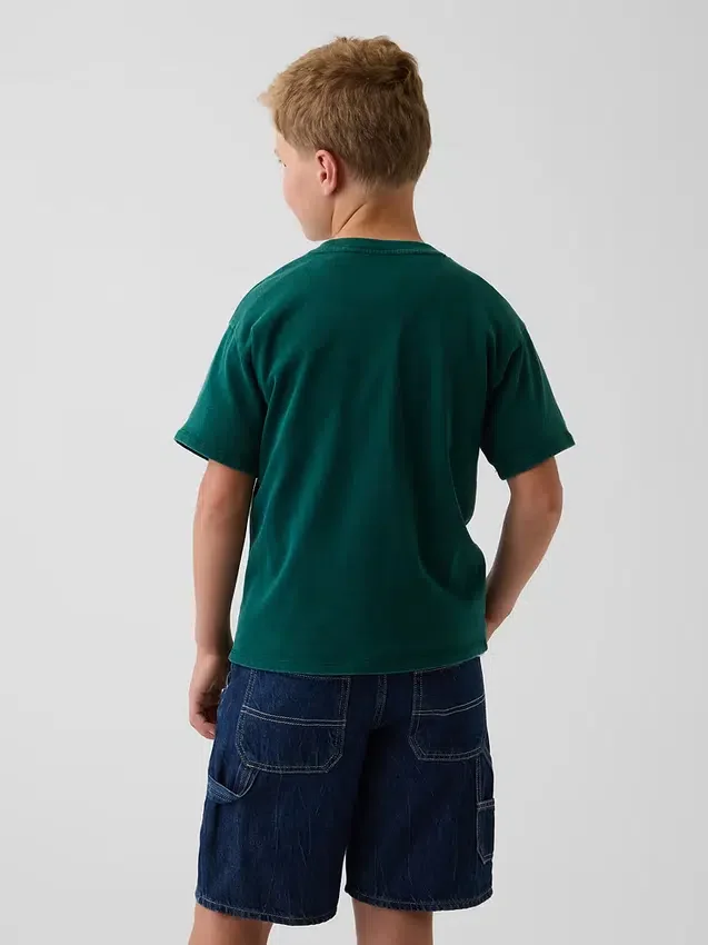 Camiseta de algodón grueso con corte holgado y Gap Logo para niños