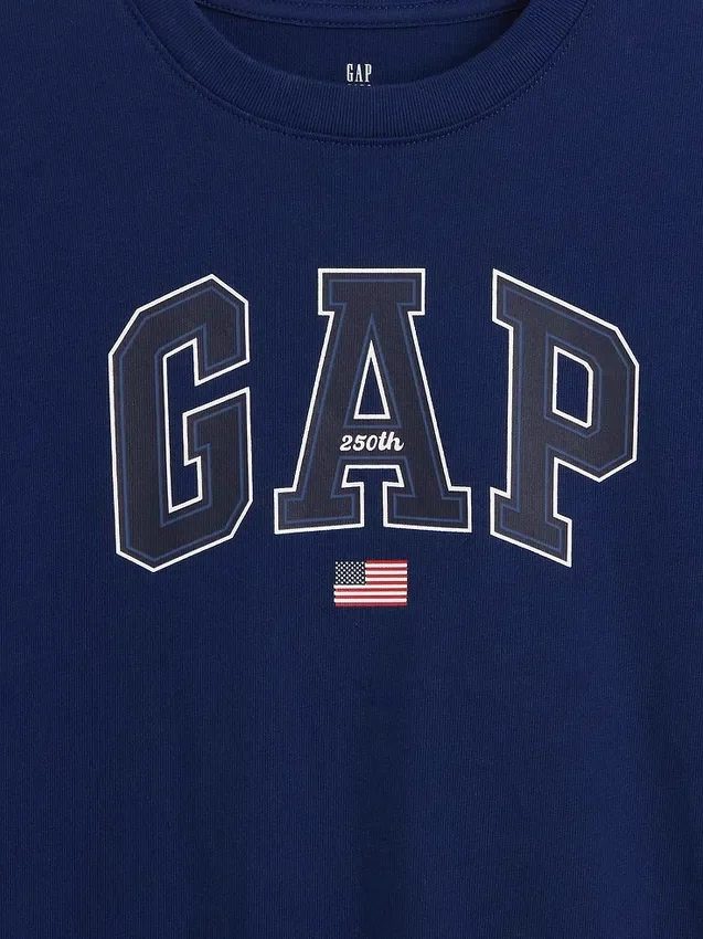 Camiseta de algodón grueso con corte holgado y Gap Logo para niños