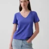 Camiseta de algodón orgánico Vintagesoft con cuello en V