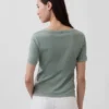 Camiseta de algodón orgánico Vintagesoft con cuello en V