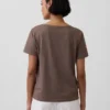 Camiseta de algodón orgánico Vintagesoft con cuello en V
