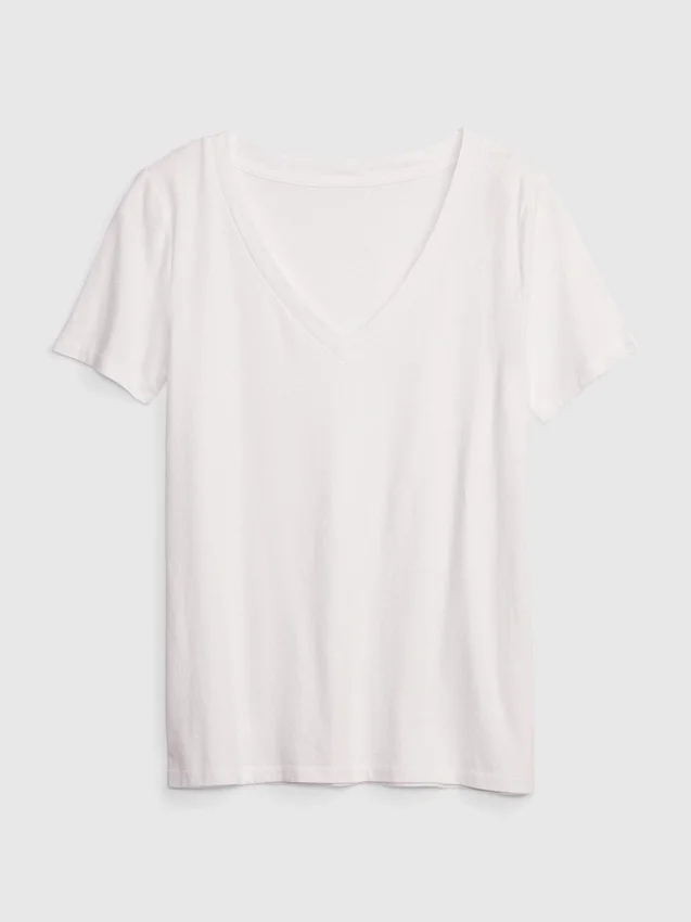 Camiseta de algodón orgánico Vintagesoft con cuello en V