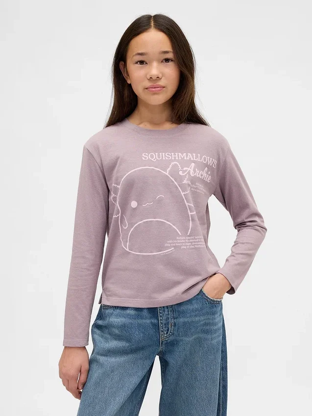 Camiseta de algodón suave con estampado de Squishmallow para niños