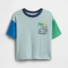 Camiseta de algodón suave con estampado gráfico de gran tamaño para bebés y niños pequeños