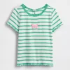 Camiseta de canalé bordada para bebés y niños pequeños
