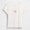 Camiseta de canalé bordada para bebés y niños pequeños
