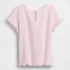 Camiseta de canalé bordada para bebés y niños pequeños
