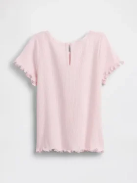 Camiseta de canalé bordada para bebés y niños pequeños