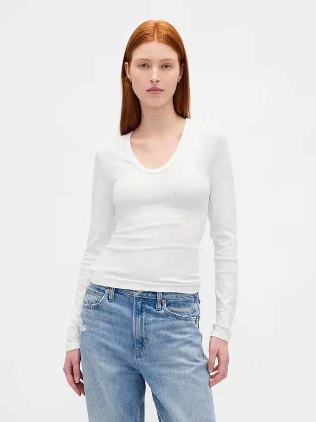 Camiseta de canalé moderna