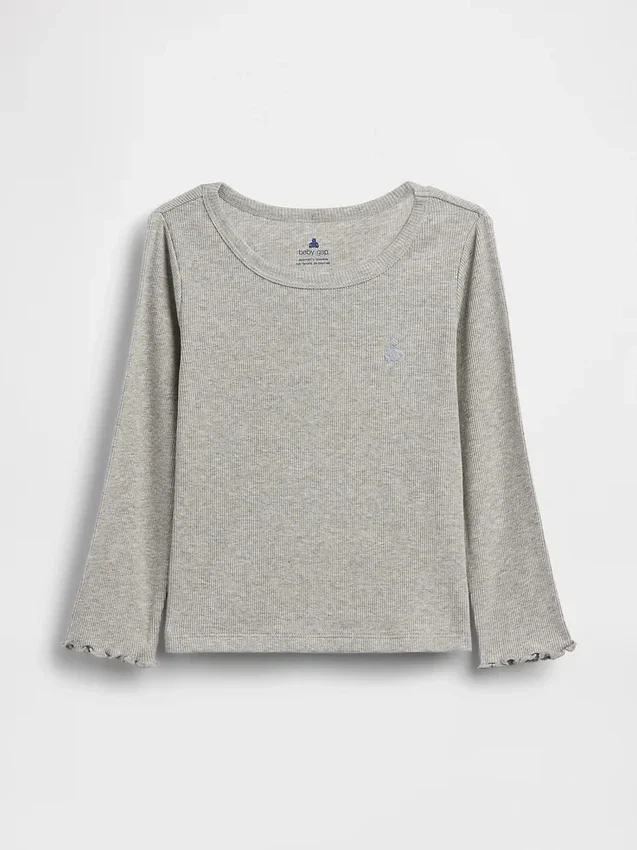 Camiseta de canalé para bebés y niños pequeños, combinable
