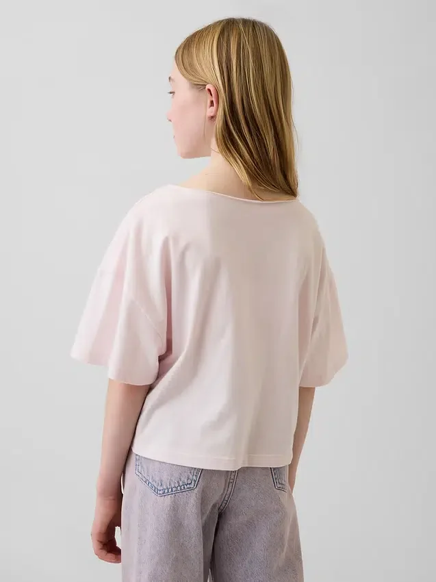 Camiseta de cuello ancho oversize para niños