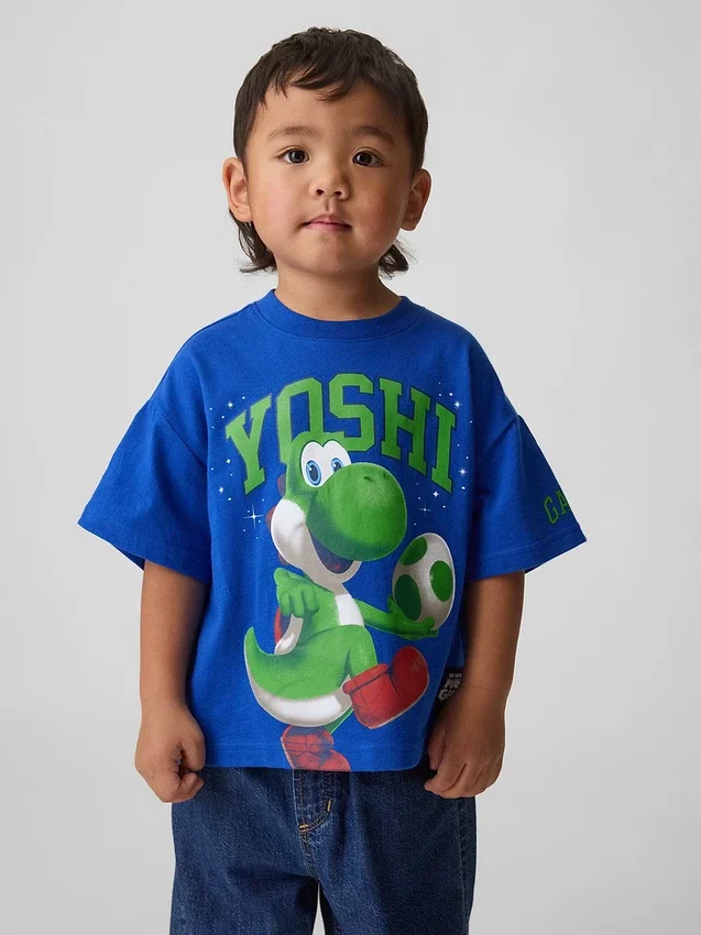 Camiseta de grafito extragrande de Super Mario para niños pequeños