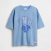 Camiseta de jersey con estampado oversize de malla para niños