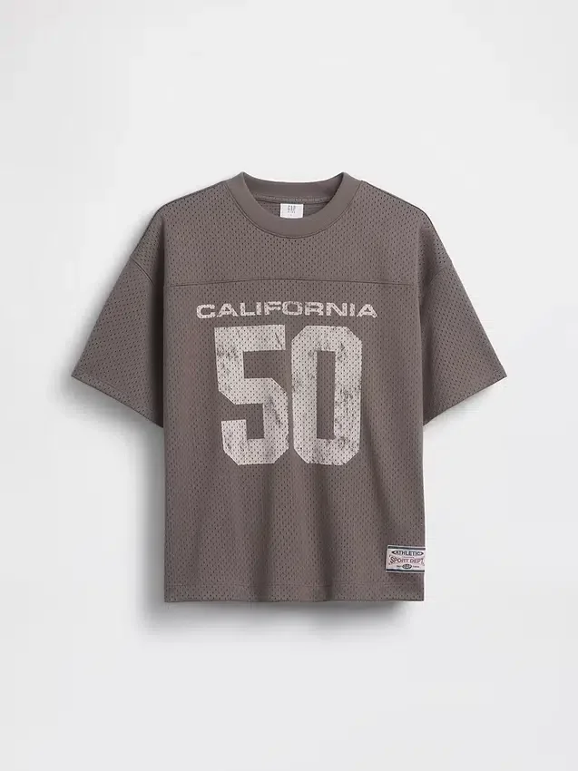 Camiseta de jersey con estampado oversize de malla para niños