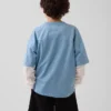 Camiseta de jersey con estampado oversize de malla para niños