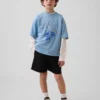 Camiseta de jersey con estampado oversize de malla para niños