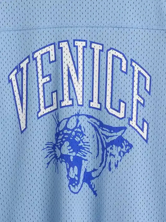 Camiseta de jersey con estampado oversize de malla para niños