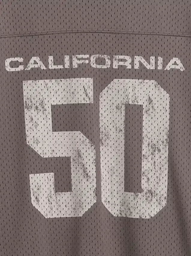 Camiseta de jersey con estampado oversize de malla para niños