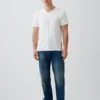 Camiseta de jersey de algodón con cuello en V