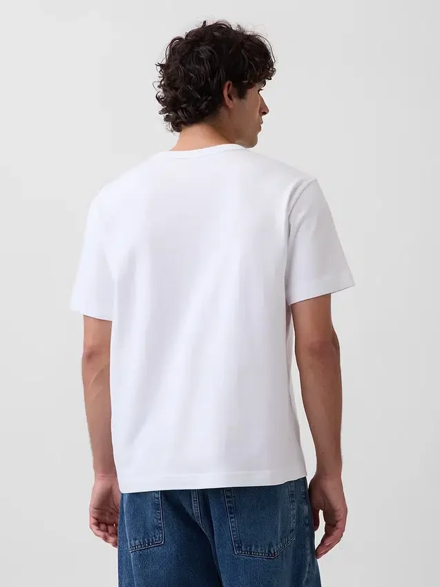 Camiseta de logo holgada de peso pesado para adultos