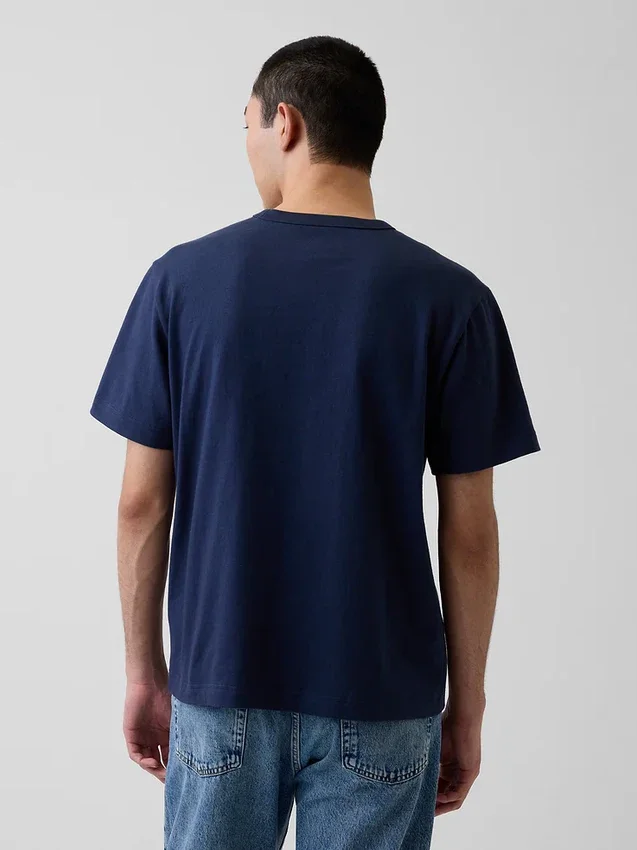 Camiseta de logo holgada de peso pesado para adultos