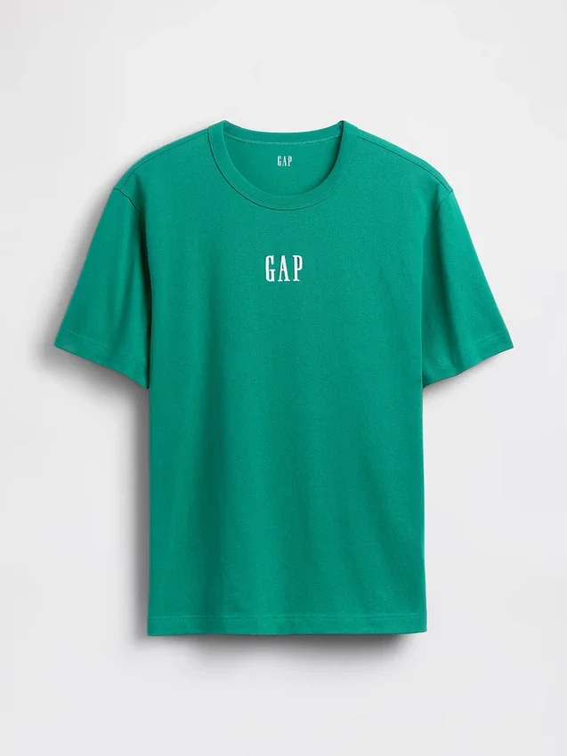 Camiseta de logo holgada de peso pesado para adultos