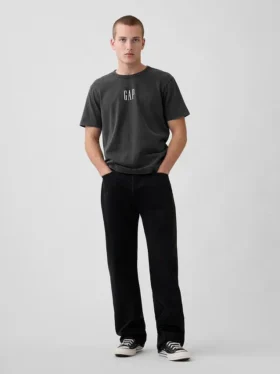 Camiseta de logo holgada de tejido grueso