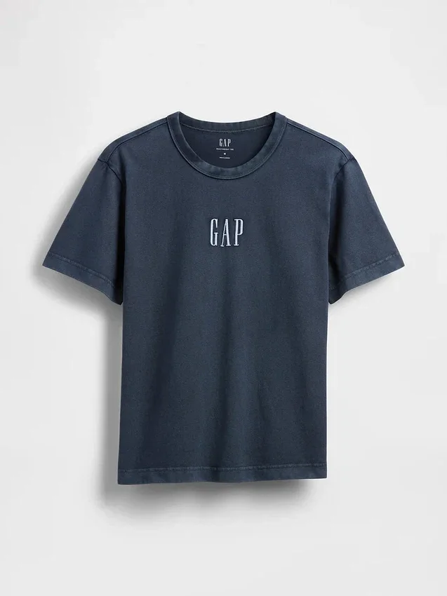 Camiseta de logo holgada de tejido grueso