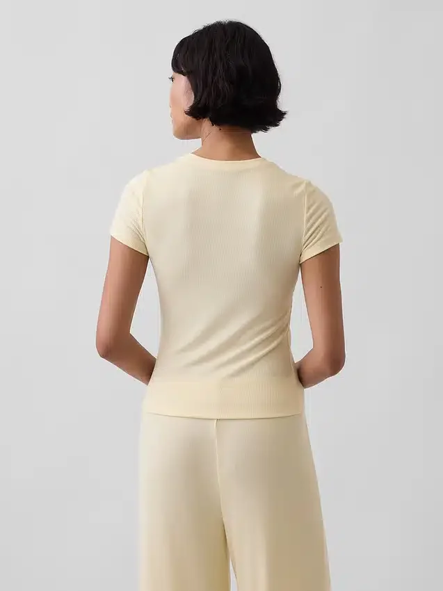 Camiseta de pijama con canalé fino
