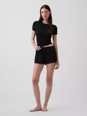 Pantalones cortos de pijama de modal acanalado ultra suaves