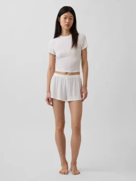 Pantalones cortos de pijama de modal acanalado ultra suaves