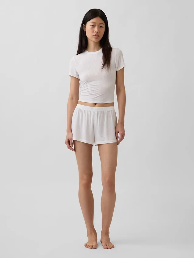 Camiseta de pijama de modal acanalado ultra suave