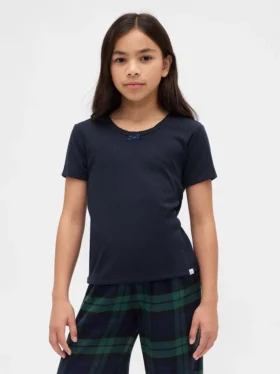 Camiseta de pijama para niños de punto calado reciclado
