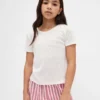 Camiseta de pijama para niños de punto calado reciclado