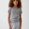 Camiseta de pijama para niños de punto calado reciclado