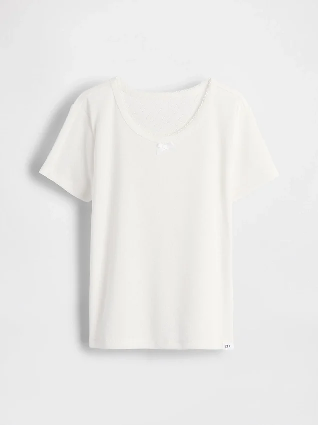 Camiseta de pijama para niños de punto calado reciclado