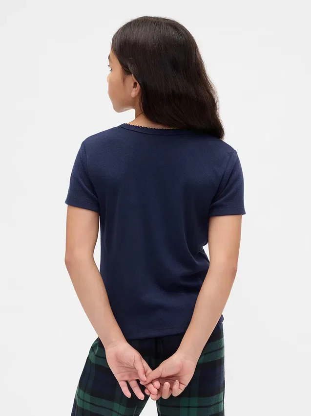 Camiseta de pijama para niños de punto calado reciclado