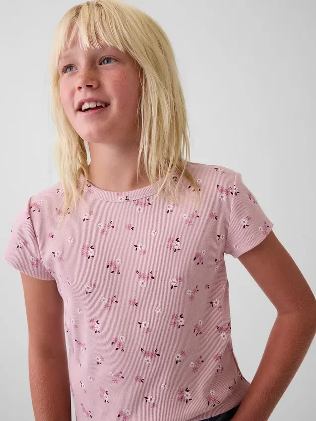 Camiseta de punto acanalado para niños