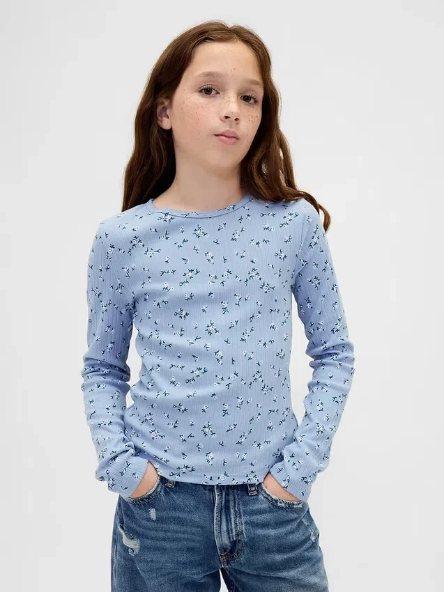 Camiseta de punto acanalado para niños