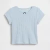 Camiseta de punto pointelle con canalé para bebés y niños pequeños