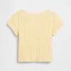 Camiseta de punto pointelle con canalé para bebés y niños pequeños