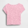 Camiseta de punto pointelle con canalé para bebés y niños pequeños