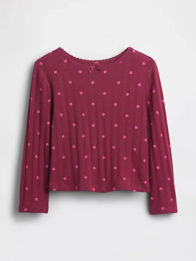 Camiseta de punto pointelle para bebés y niños pequeños
