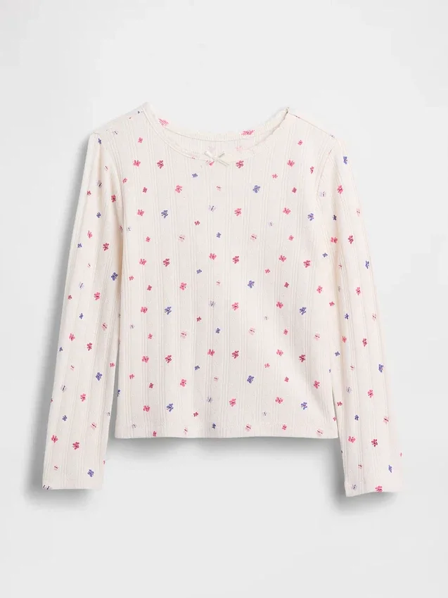 Camiseta de punto pointelle para bebés y niños pequeños